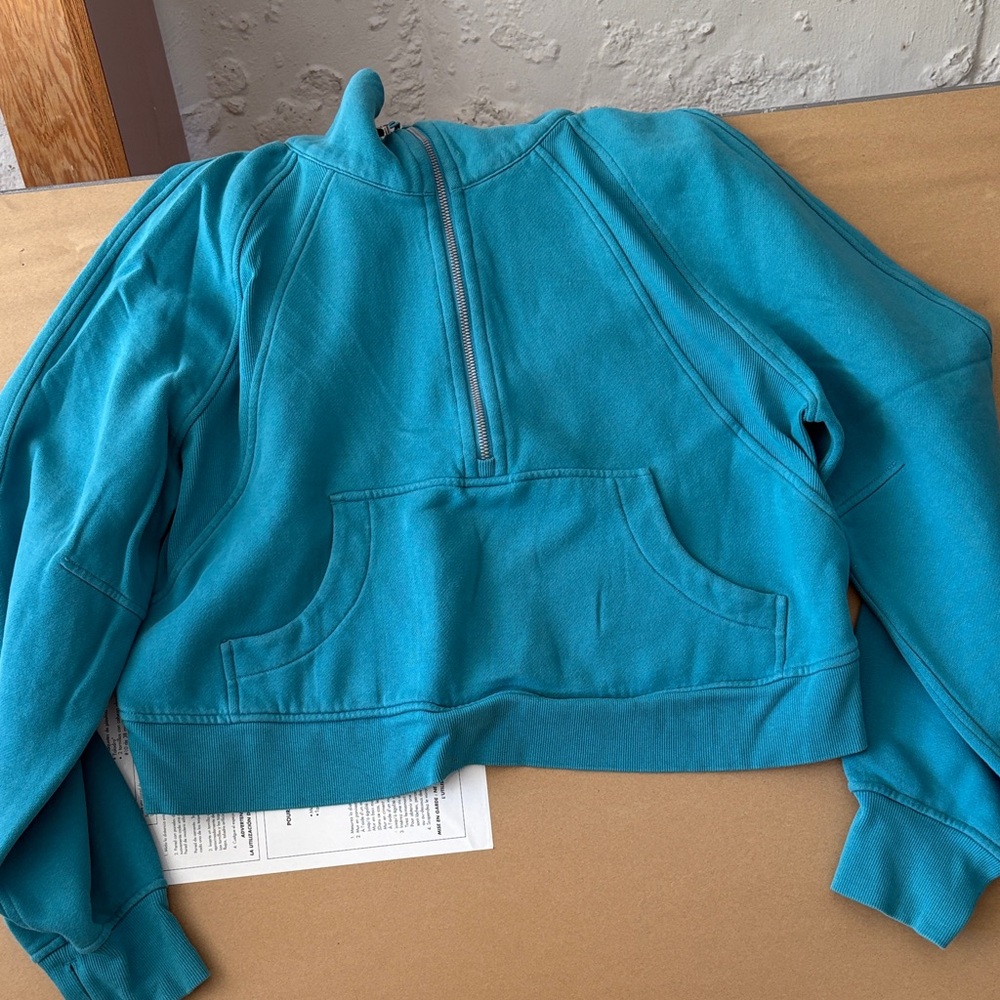 lululemon athletica Teal Half-Zip Cowl Pullover